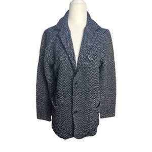 Massimo Dutti Knit Wool Blend Collared Blazer Sweater Jacket Size Small Women's‎